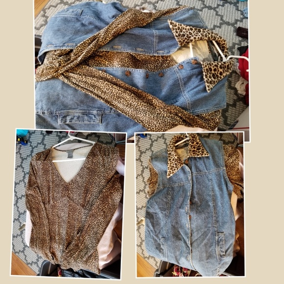 Ann Taylor top M, Paul Harris denim vest S - Picture 4 of 6